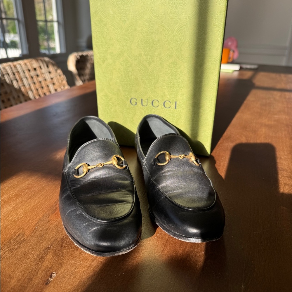 Gucci Brixton Leather Horsebit Loafers